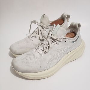 Asics Gel Nimbus 26 White Off White Running Shoes Mens Size 10 Well Kept Comfort